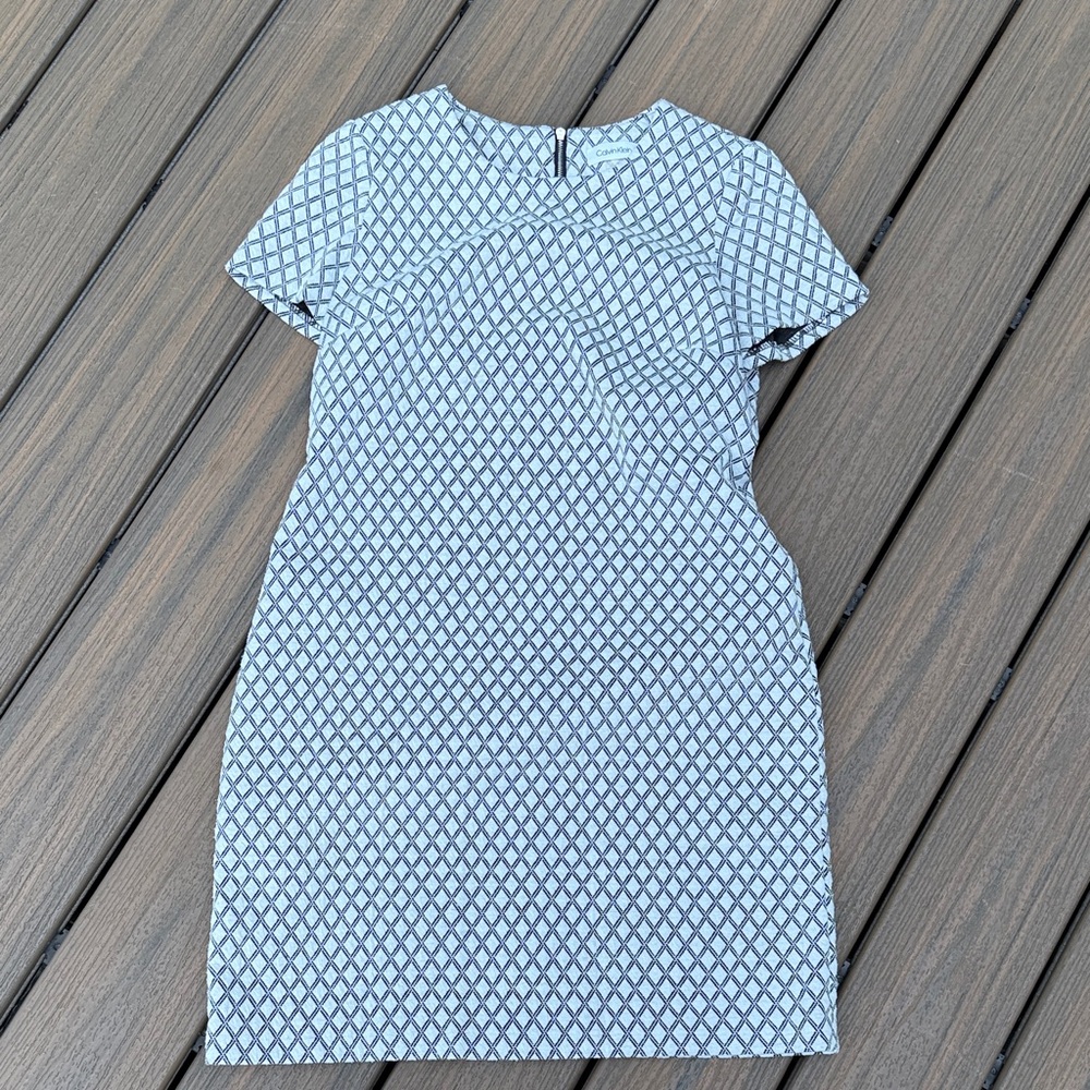 Calvin Klein Black and White Diamond Pattern Dress